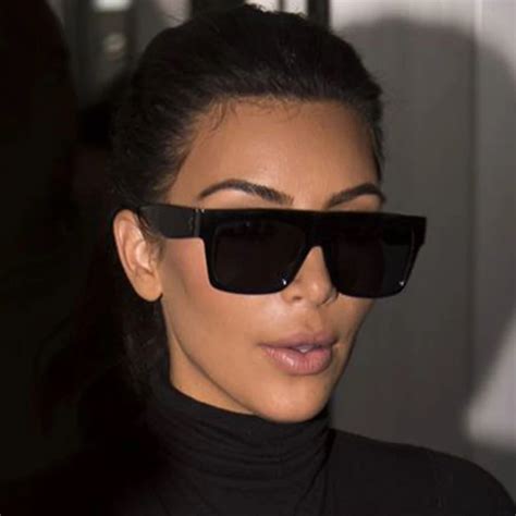 ysl flat top sunglasses kim kardashian|Celebrities Wearing Saint Laurent Sunglasses and .